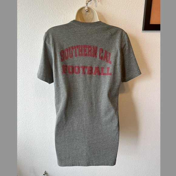 USC Trojans Shirt Unisex Sz M Short Sleeve Fight On Football‎ Tee Gray Cardinal - Picture 1 of 5